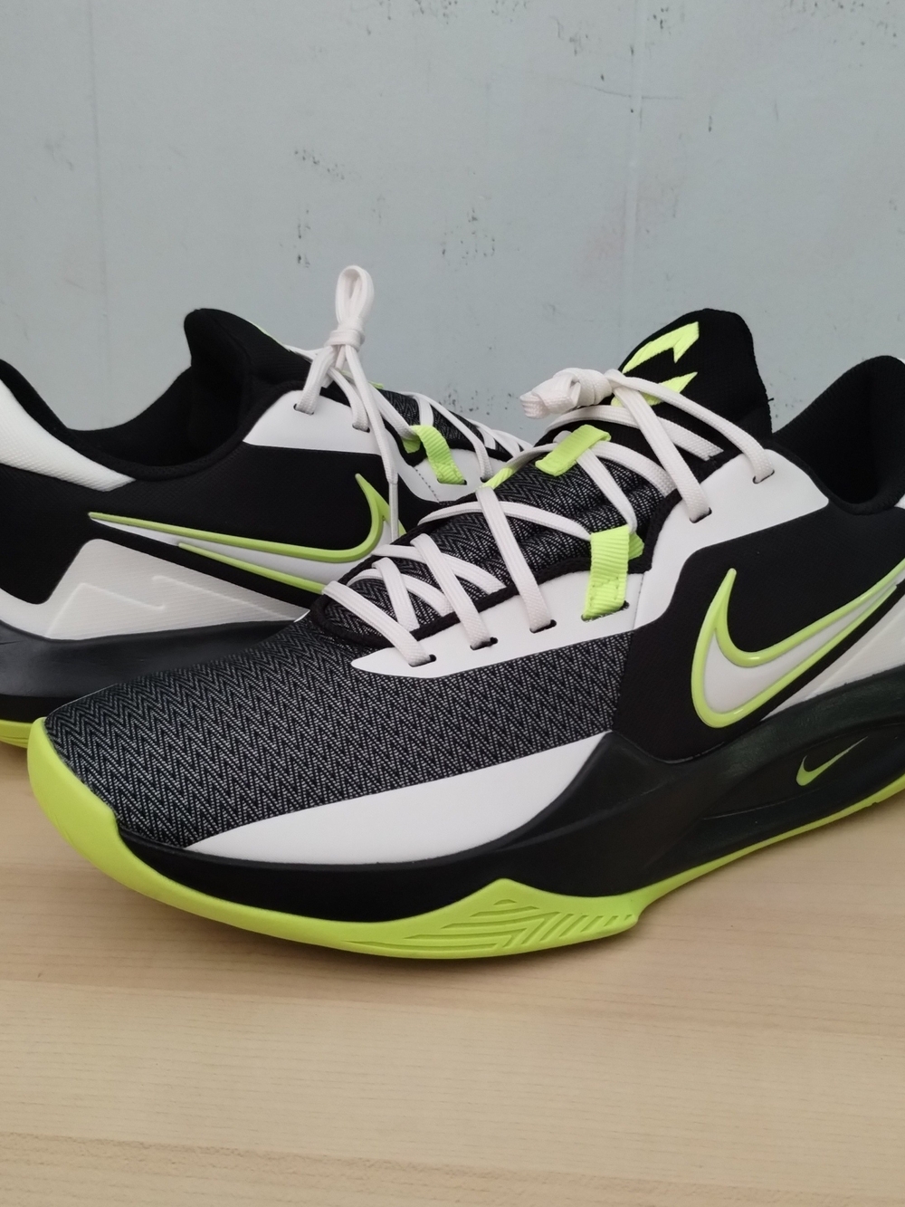 Nike Precision 6 Low Top Basketball Black Sail Volt Neon Performance